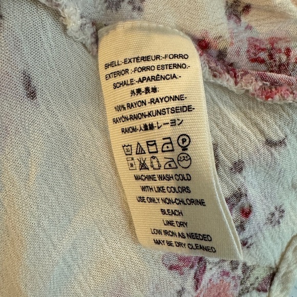 Free People Tree Swing Tunic Sleeveless Light Cream Pink Purple Floral Dress XS - Picture 16 of 16